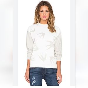 🩶🤍 ALEXANDER MCQUEEN sweatshirt swallow birds gray white size small 🤍🩶